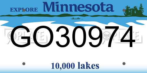 GO30974 Minnesota License Plate