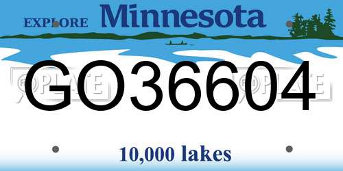 GO36604 Minnesota License Plate