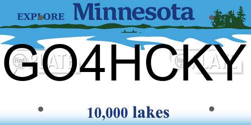 GO4HCKY Minnesota License Plate