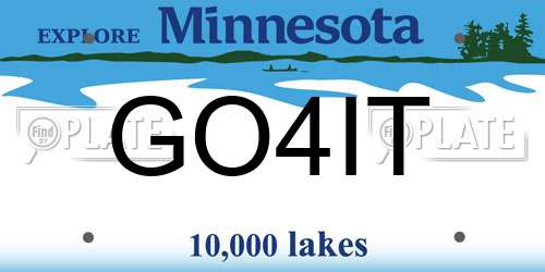 GO4IT Minnesota License Plate