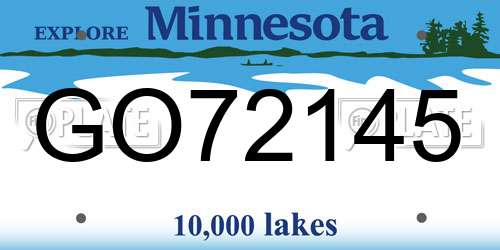 GO72145 Minnesota License Plate