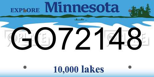 GO72148 Minnesota License Plate