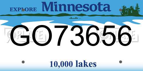GO73656 Minnesota License Plate