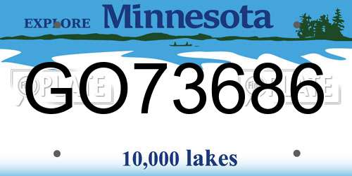 GO73686 Minnesota License Plate