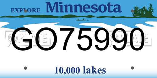 GO75990 Minnesota License Plate