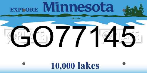 GO77145 Minnesota License Plate