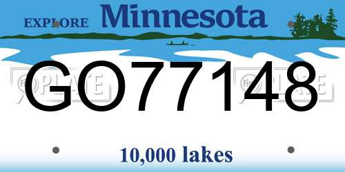 GO77148 Minnesota License Plate
