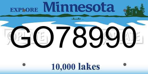 GO78990 Minnesota License Plate