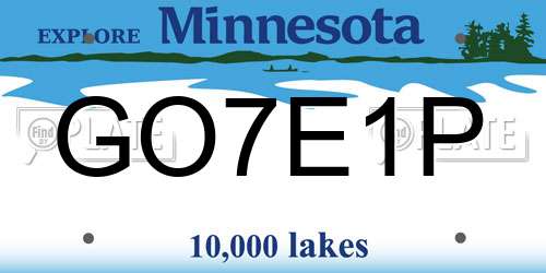 GO7E1P Minnesota License Plate