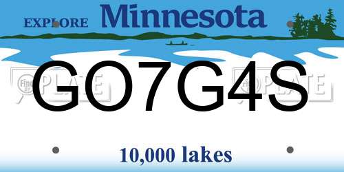 GO7G4S Minnesota License Plate