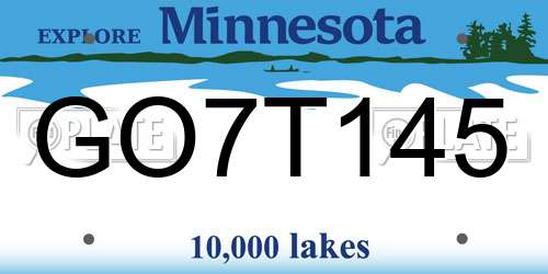 GO7T145 Minnesota License Plate