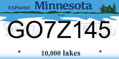 GO7Z145 Minnesota License Plate