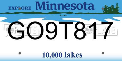 GO9T817 Minnesota License Plate