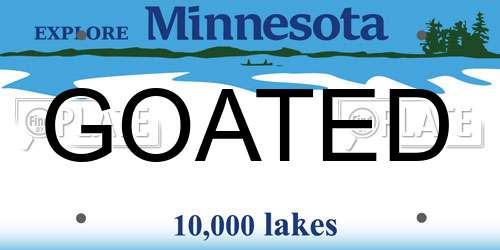 GOATED Minnesota License Plate