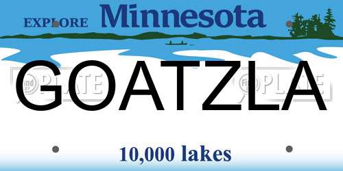 GOATZLA Minnesota License Plate