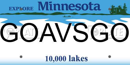 GOAVSGO Minnesota License Plate