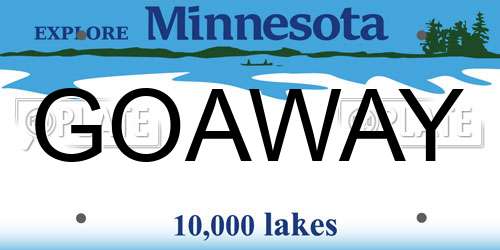 GOAWAY Minnesota License Plate