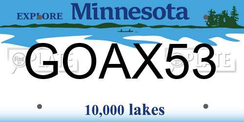 GOAX53 Minnesota License Plate