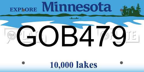 GOB479 Minnesota License Plate