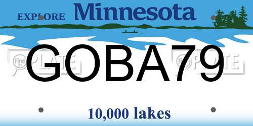 GOBA79 Minnesota License Plate