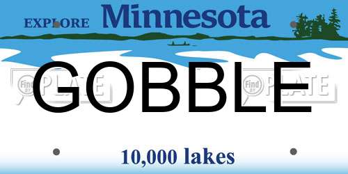 GOBBLE Minnesota License Plate