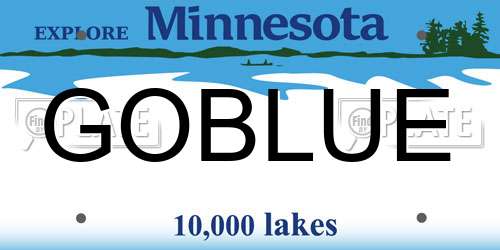GOBLUE Minnesota License Plate