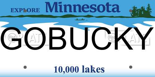 GOBUCKY Minnesota License Plate