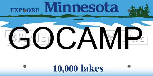 GOCAMP Minnesota License Plate