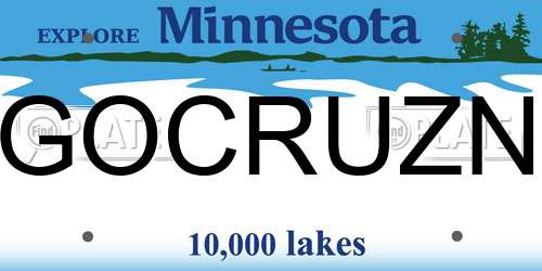 GOCRUZN Minnesota License Plate