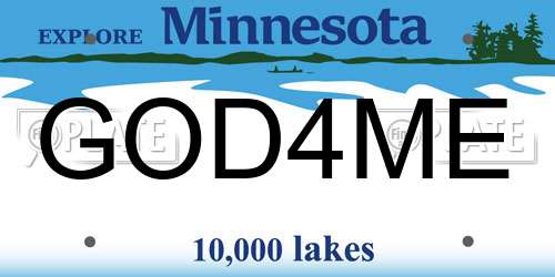 GOD4ME Minnesota License Plate