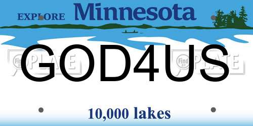 GOD4US Minnesota License Plate
