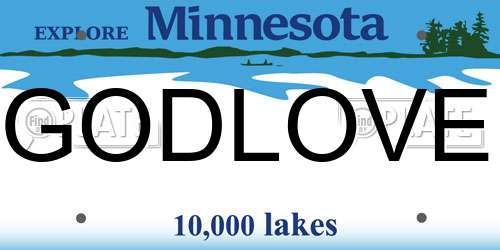 GODLOVE Minnesota License Plate
