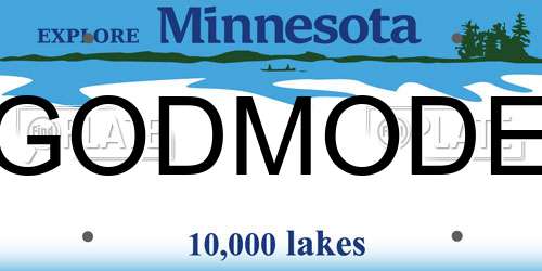 GODMODE Minnesota License Plate