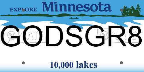 GODSGR8 Minnesota License Plate