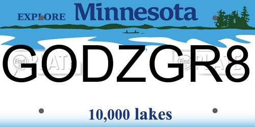 GODZGR8 Minnesota License Plate