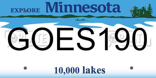GOES190 Minnesota License Plate