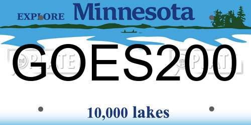 GOES200 Minnesota License Plate