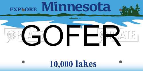 GOFER Minnesota License Plate