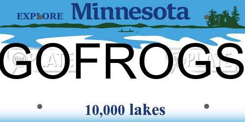 GOFROGS Minnesota License Plate