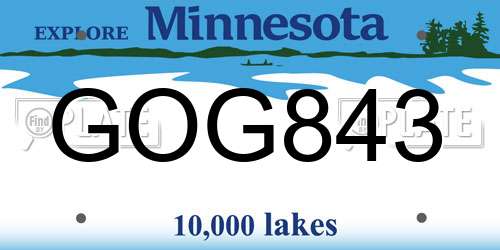 GOG843 Minnesota License Plate