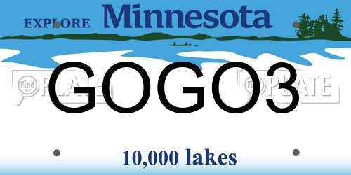 GOGO3 Minnesota License Plate