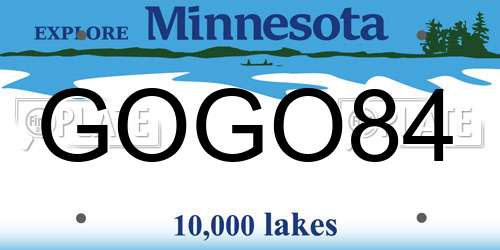 GOGO84 Minnesota License Plate