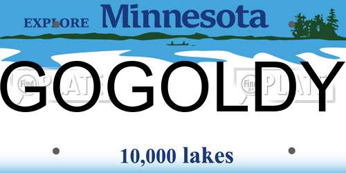GOGOLDY Minnesota License Plate