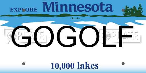 GOGOLF Minnesota License Plate