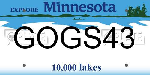 GOGS43 Minnesota License Plate