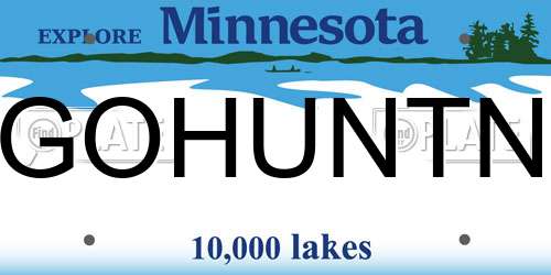 GOHUNTN Minnesota License Plate