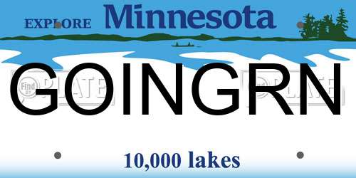 GOINGRN Minnesota License Plate