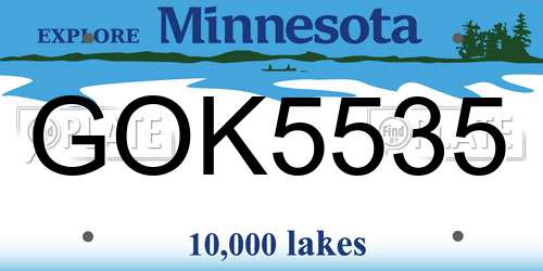GOK5535 Minnesota License Plate