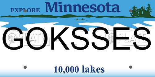 GOKSSES Minnesota License Plate