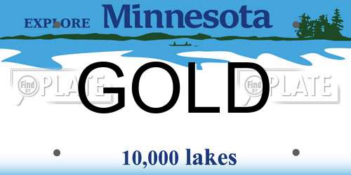 GOLD Minnesota License Plate